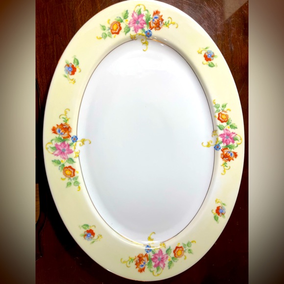 RARE LRG Eschenbach Baronet style Bavarian China Pattern Floral VTG Oval Platter - Picture 4 of 12
